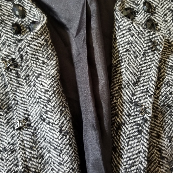 Forever 21 Cropped Tweed Blazer Black White Large - Picture 5 of 8